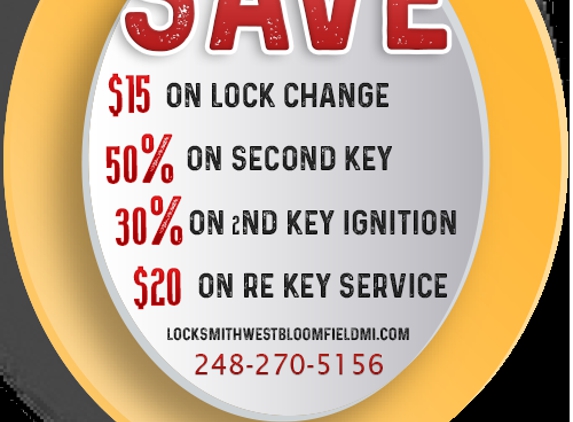 Locksmith West Bloomfield Township MI - West Bloomfield, MI