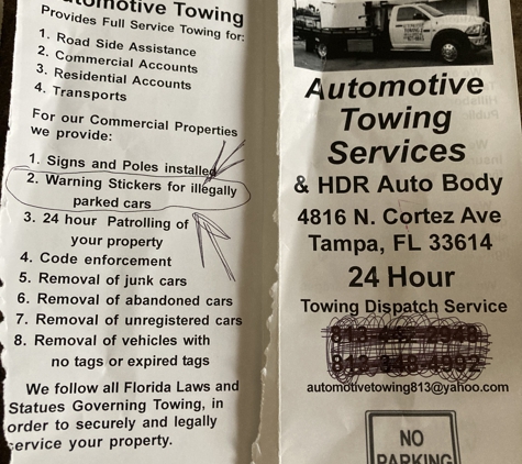 AA & B Towing Service. They had options they chose to be pricks