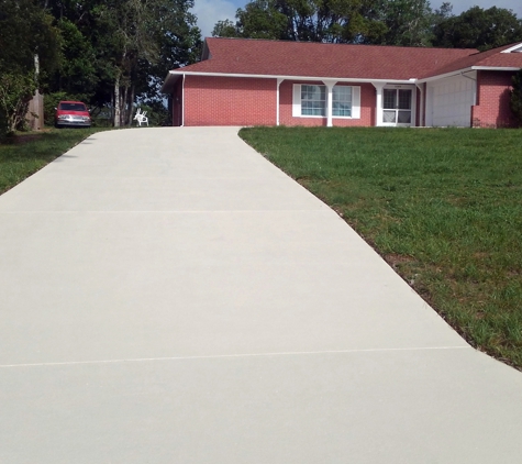 Ace Advanced Coating Experts - Weeki Wachee, FL. Concrete Stain Sealer coat: Buff