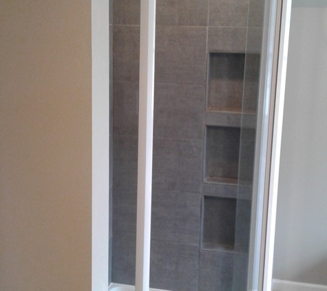 Under The Prairie Skies - Bismarck, IL. Shower area finished product.