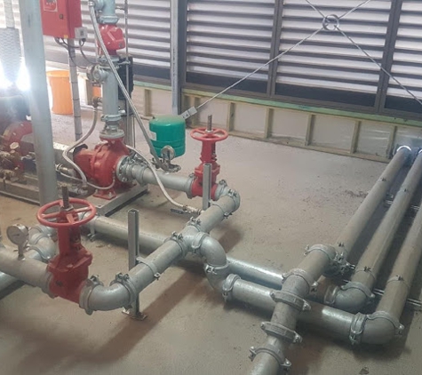 Amaxx Plumbing And Gasfitting - Tallawang, NSW. Hospital fire pump shed fitout; sprinkler and hydro-booster system.