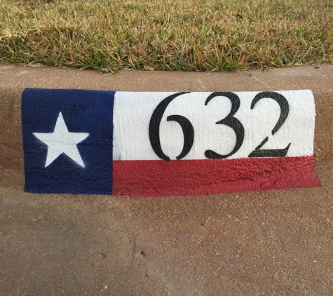 Left Hand Paint - Curb Address Painting - Fort Worth, TX