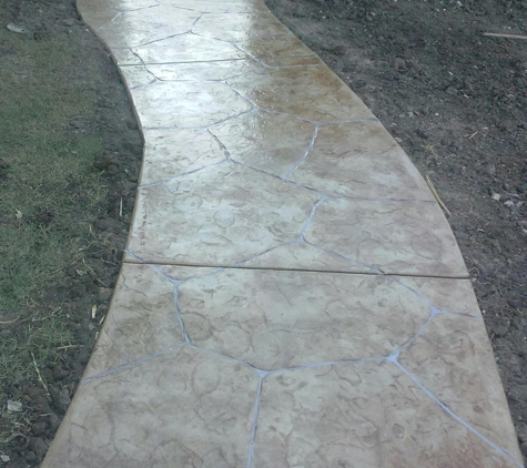 Alexander and Xavier Masonry - Garland, TX. Stamped Concrete Walkway