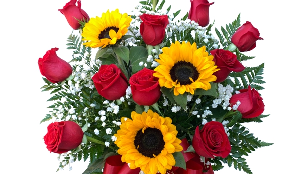 Dietz Flower Shop and Tuxedo Rental - Seguin, TX. Classic Dozen Roses with Sunflowers