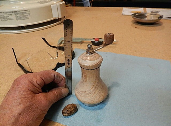 Avery Art Woods LLC - Prineville, OR. Nutmeg grinder turned from Mediterranean Ash