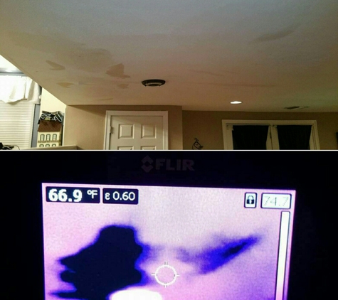Water Damage Solutions - Pottstown, PA. Thermal imaging inspection of water damage project.