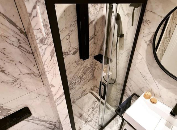 Synnex Bathrooms - Kingsgrove, NSW. Black fitting
