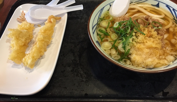 Marukame Udon - Honolulu, HI. Niku udon plus shrimp tempura