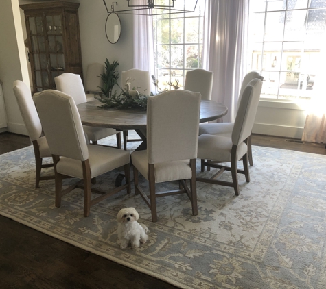 Nilipour Oriental Rugs - Birmingham, AL. Setting the holiday table starts with warming your dining room floors...  Farmhouse elegance complete with timeless Oushak Oriental Rug!  
