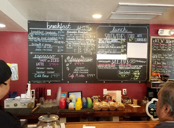 flour stone bakery and cafe - Mayer, AZ. Most of the menu.