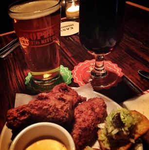 Craf beer and wings at Coopers Craft & Kitchen in New York, NY