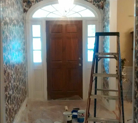 Moore's Painting LLC - Ruston, LA. Before with wallpaper