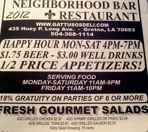 Gattuso's Neighborhood Restaurant, Bar & Catering - Gretna, LA