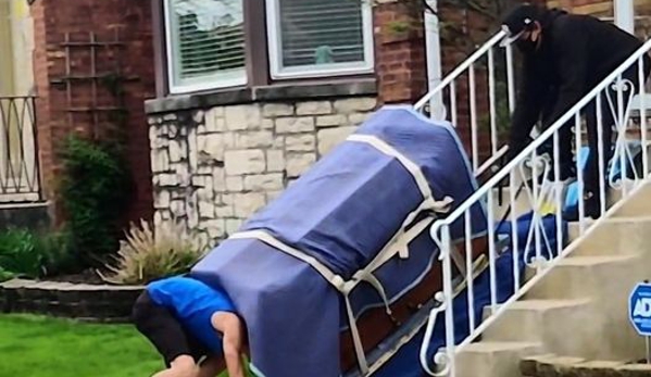 Piano Moving World - Lyons, IL. Going Up The Stairs