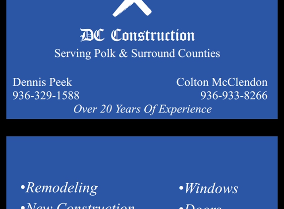 Dc construction - Onalaska, TX