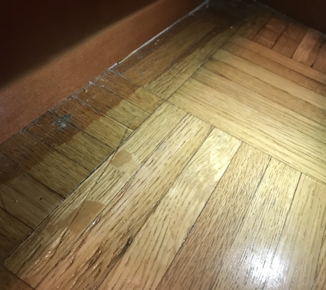 esr wood floors - san antonio, TX. Proof that no sanding was performed.