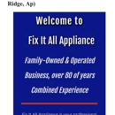 Fix it All Appliance Repair - Major Appliance Refinishing & Repair
