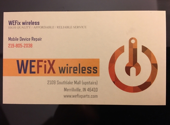 WeFix Wireless - Merrillville, IN. Business card