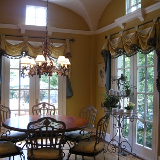 Drapery Designs - Gaithersburg, MD. Traditional Swags on wood Poles.