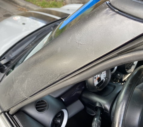 Mobile Auto Glass OC - Irvine, CA. Broken trim- blamed it on the part instead of technician not knowing what he was doing.