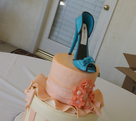 Delicious Designs Custom Cakery - Bakersfield, CA. This cake was made for my BFF's bridal shower! Theme was Hats & Heels!