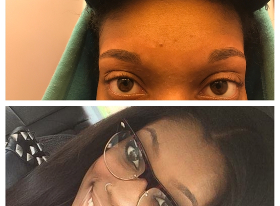 Luxury Nails & Spa of Rosedale - Rosedale, MD. Eyebrows after they ruined them up(top) eyebrows regularly (bottom)