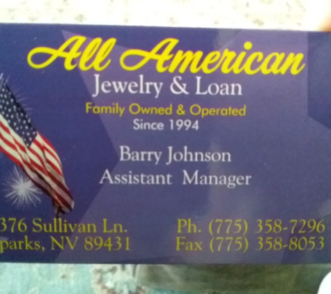 All American Jewelry & Loan - Sparks, NV. New Phone numbers