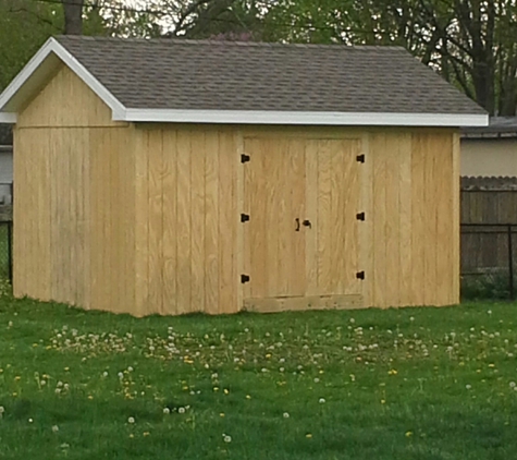 Integrity Handyman Services - Crawfordsville, IN. 16'x20' Shed, True 8' Walls, 1/2" sheathed walls, house-wrap, t1-11 siding, dimensional shingles and cap.