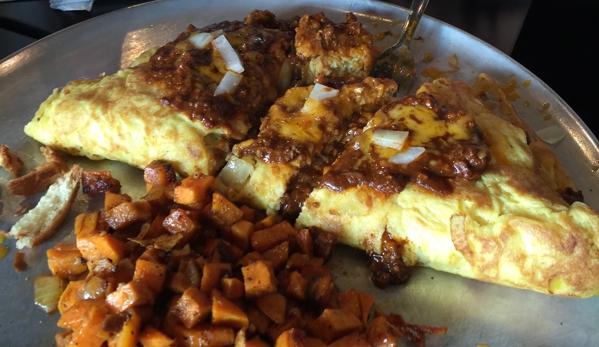 Oy! - Atlanta, GA. Chili omelet with sweet potato side.  Belly happiness