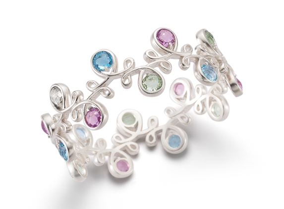 Diana Vincent Jewelry Designs - Washington Crossing, PA. Kaleidoscope Colored Stones and Sterling Silver Bracelet