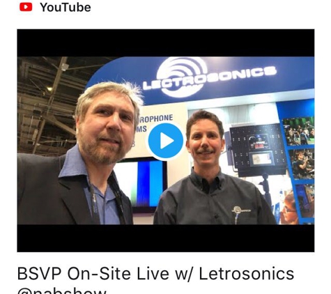 Blue Sky Video Productions. YouTube Live broadcast from NAB convention