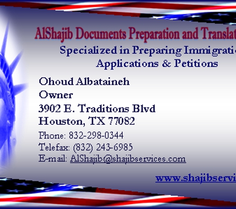 AlShajib Documents Preparation and Translation Services - Houston, TX