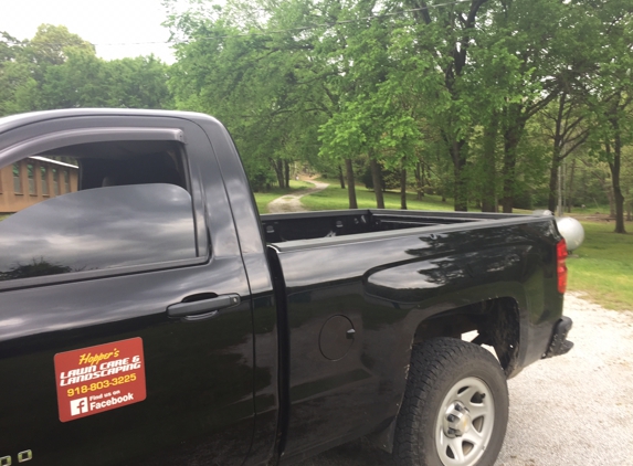 Hoppers lawn care and landscaping - Strang, OK. One of our trucks with our business logo on it.!