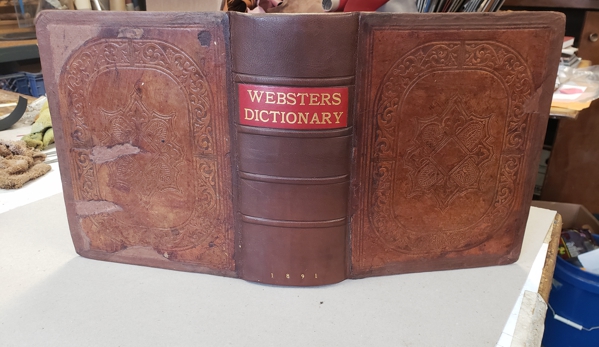 David Weinstein Bookbinder - Los Angeles, CA. Repair 19th c dictionary. Re-backed with calf