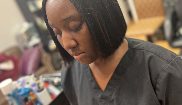 Nue Image Beauty Shop - Denton, TX. Quick weave blunt bob cut