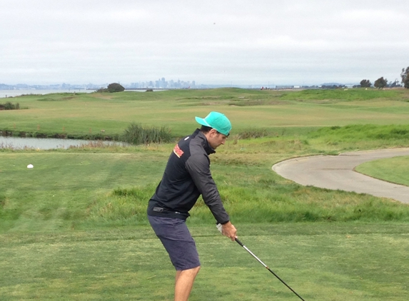 Monarch Bay Golf Course Maintenance - San Leandro, CA. Back 9 and monarch bay, good view of the bay and city on a clear day. Fairways and greens are in great shape for a muni.