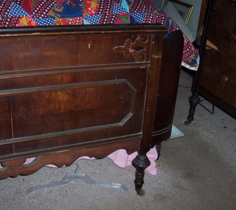 Alford Avenue Antiques & Vintage Furniture and Estate Sales - Hoover, AL. Right Side Rounded Footboard (Wooden Wheels)