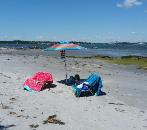 Kayak's on The Sea - Kittery, ME. Kayaked to our own little Island beach getaway. How cool! Never thought we could pack all this on our kayaks! That's pretty awesome.