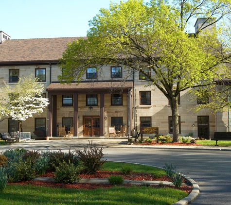 Spring Mill Inn at Spring Mill State Park - Mitchell, IN. Spring Time at Front of Inn