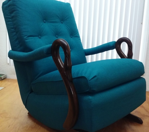 Munson Customs Upholstering Services - Paw Paw, MI. Antique Swan-Neck Arm Rocking Chair