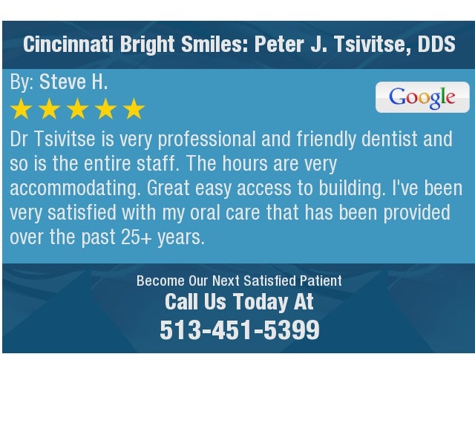 Cincinnati Bright Smiles: Peter J. Tsivitse, DDS - Cincinnati, OH