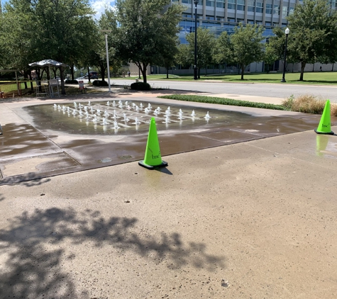 Advanced Concrete Grinding And Raising - Dallas, TX. Raised settled concrete around fountain