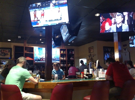 Pickle Barrel Cafe - Dublin, GA. Cool bar area with at least 7 TVs