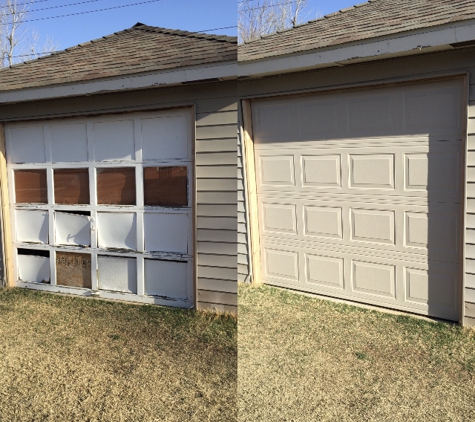 On Track Garage Door Experts - Yukon, OK. Before / After