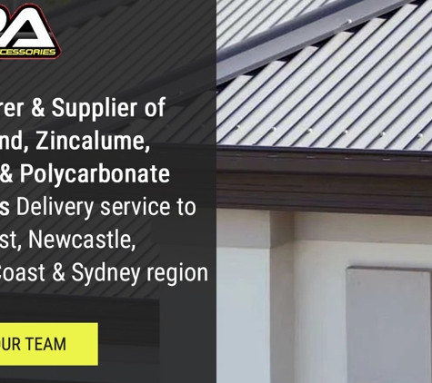 Angels Roofing Accessories - Tuggerah, NSW. Manufacturer & Supplier of all Colorbond, Zincalume, Fibreglass & Polycarbonate Roof Sheets