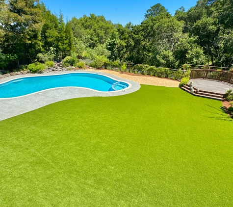 Lino's Landscape - Millbrae, CA. Installation of over 2,500 sq ft of artificial sod