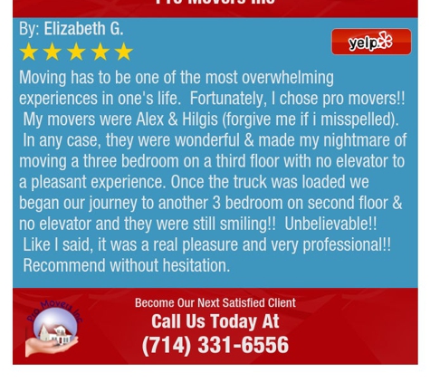 Pro Movers Inc. - Costa Mesa, CA