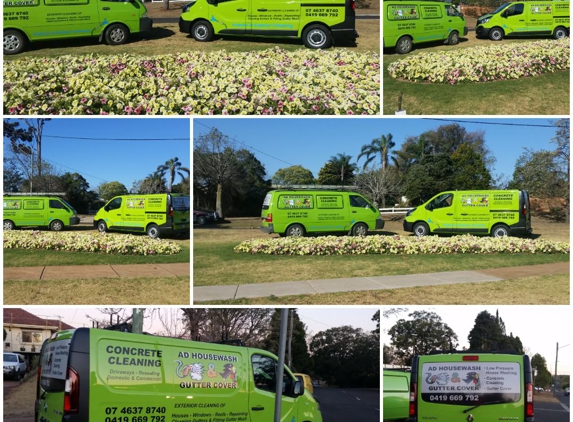 A D House Wash and Gutter Cover. Keep An Eye Out For Our Green AD House Wash & Gutter Cover Vans