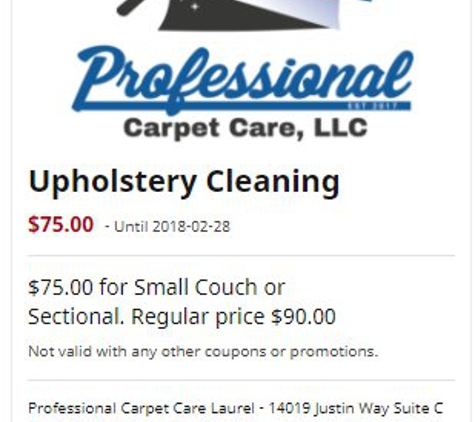 Professional Carpet Care - Laurel, MD