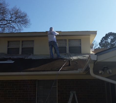 zion painting & Drywall llc - Shreveport, LA. Spraying Exterior Trim